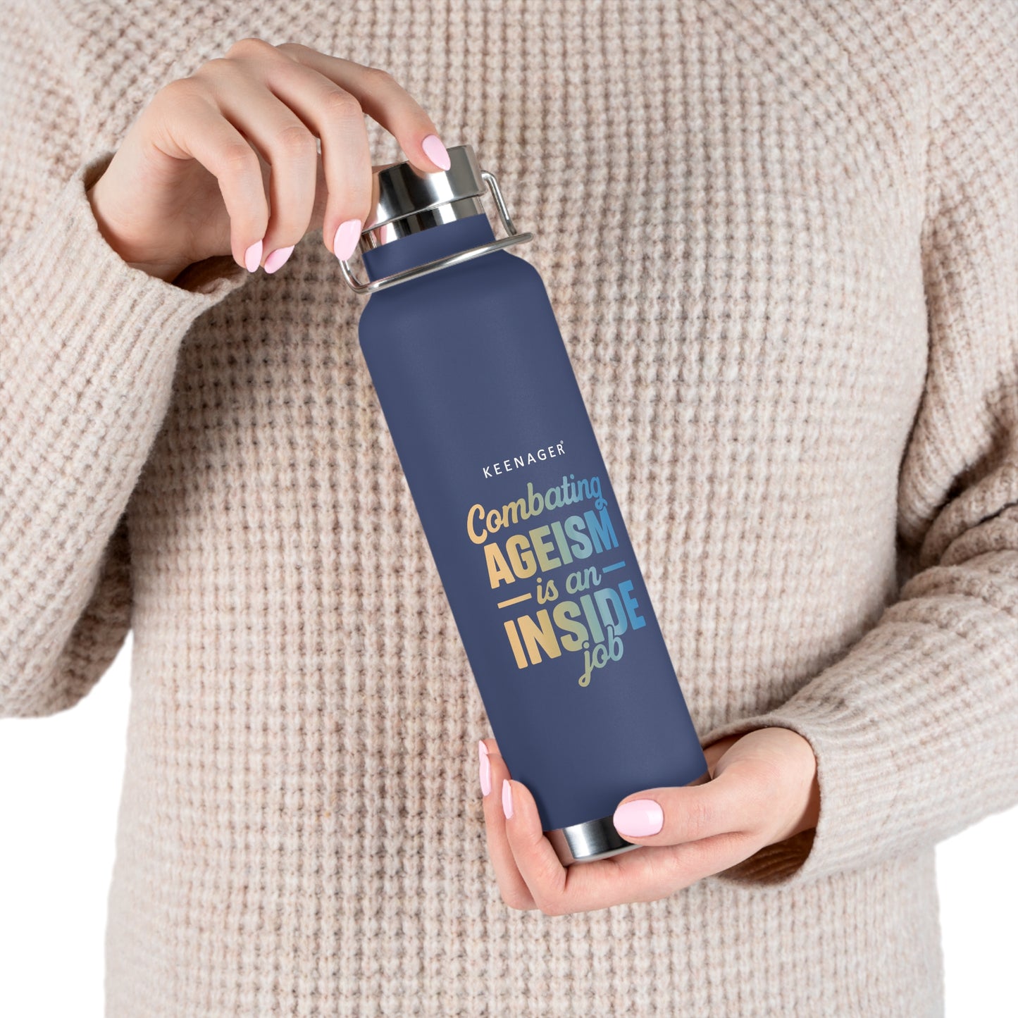 Combating Ageism Is an Inside Job – 22oz Insulated Water Bottle (Keenager)