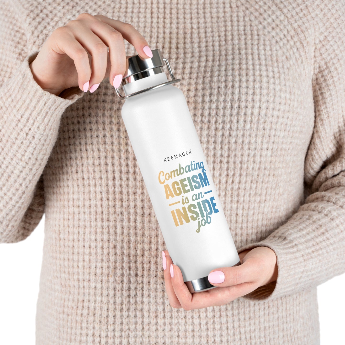 Combating Ageism Is an Inside Job – 22oz Insulated Water Bottle (Keenager)