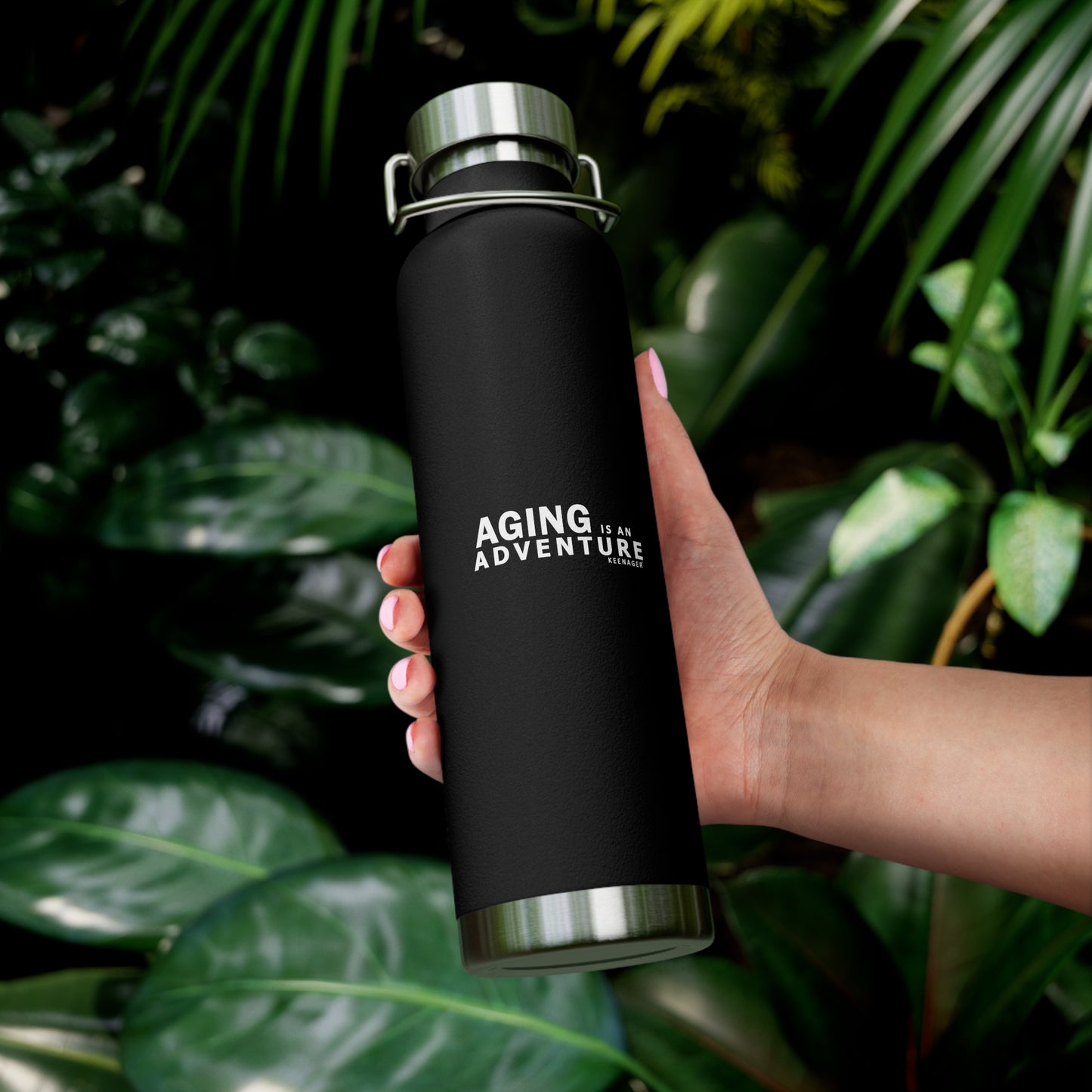 Aging Is an Adventure – 22oz Insulated Water Bottle (Keenager)