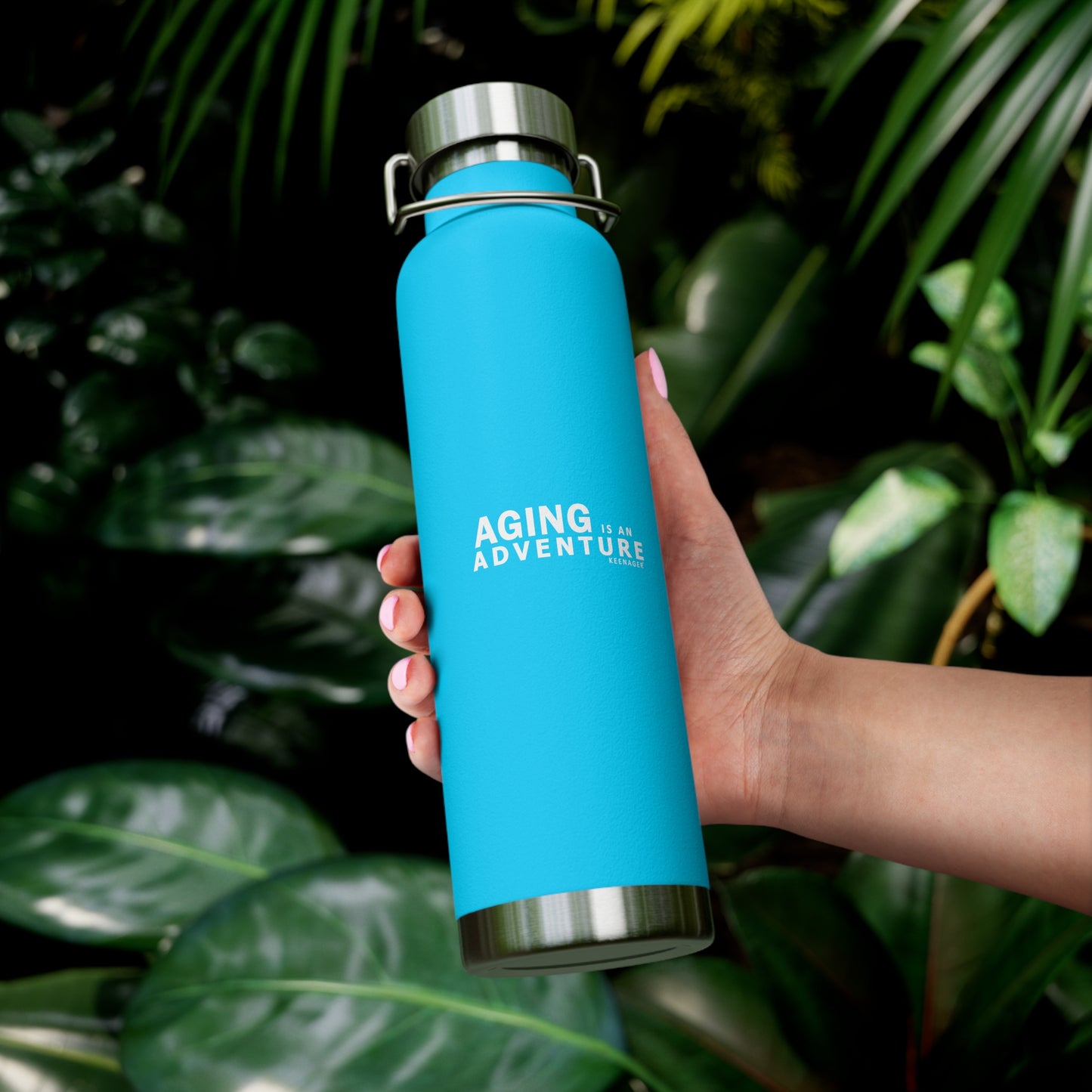 Aging Is an Adventure – 22oz Insulated Water Bottle (Keenager)