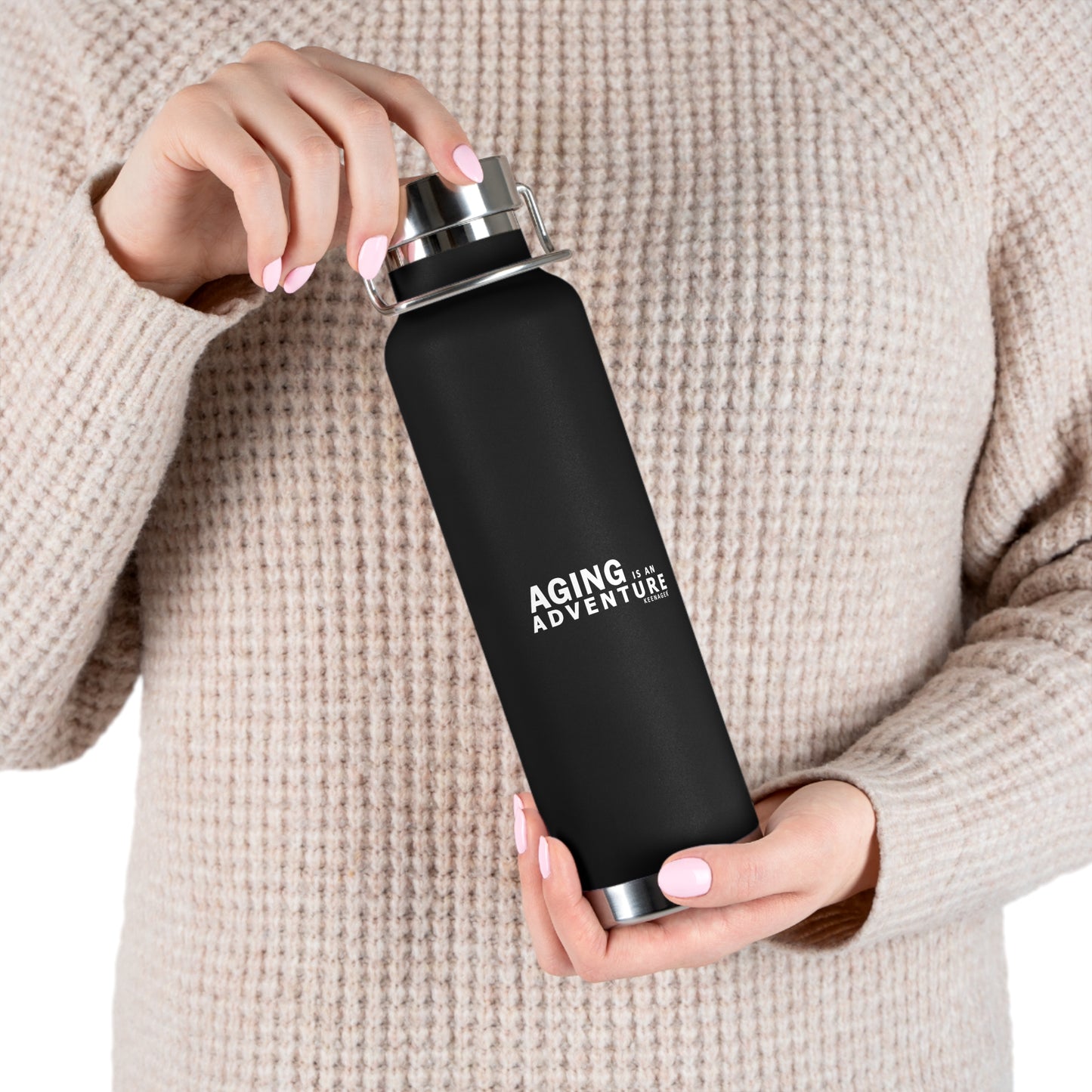 Aging Is an Adventure – 22oz Insulated Water Bottle (Keenager)