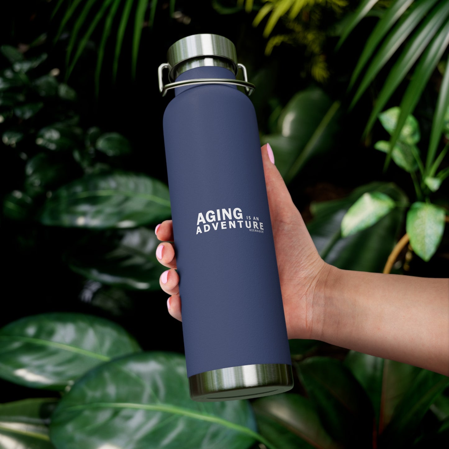 Aging Is an Adventure – 22oz Insulated Water Bottle (Keenager)