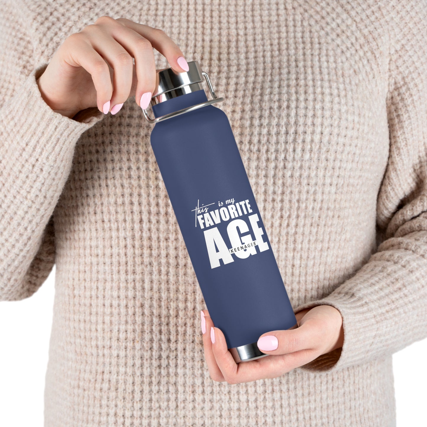 This Is My Favorite Age – 22oz Insulated Water Bottle (Keenager)